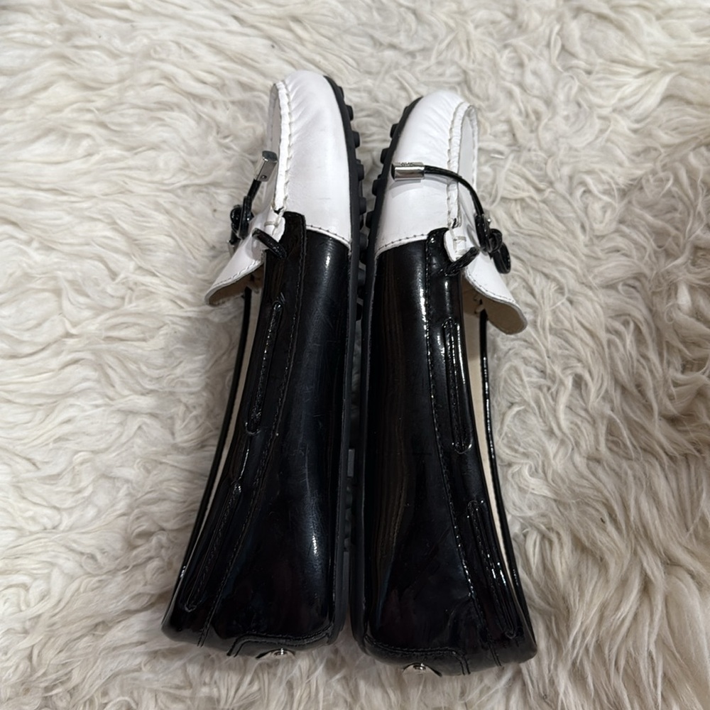 Michael Kors Black/White Sutton Leather Moccasins‎ Women’s Size 6.5M - Picture 2 of 10